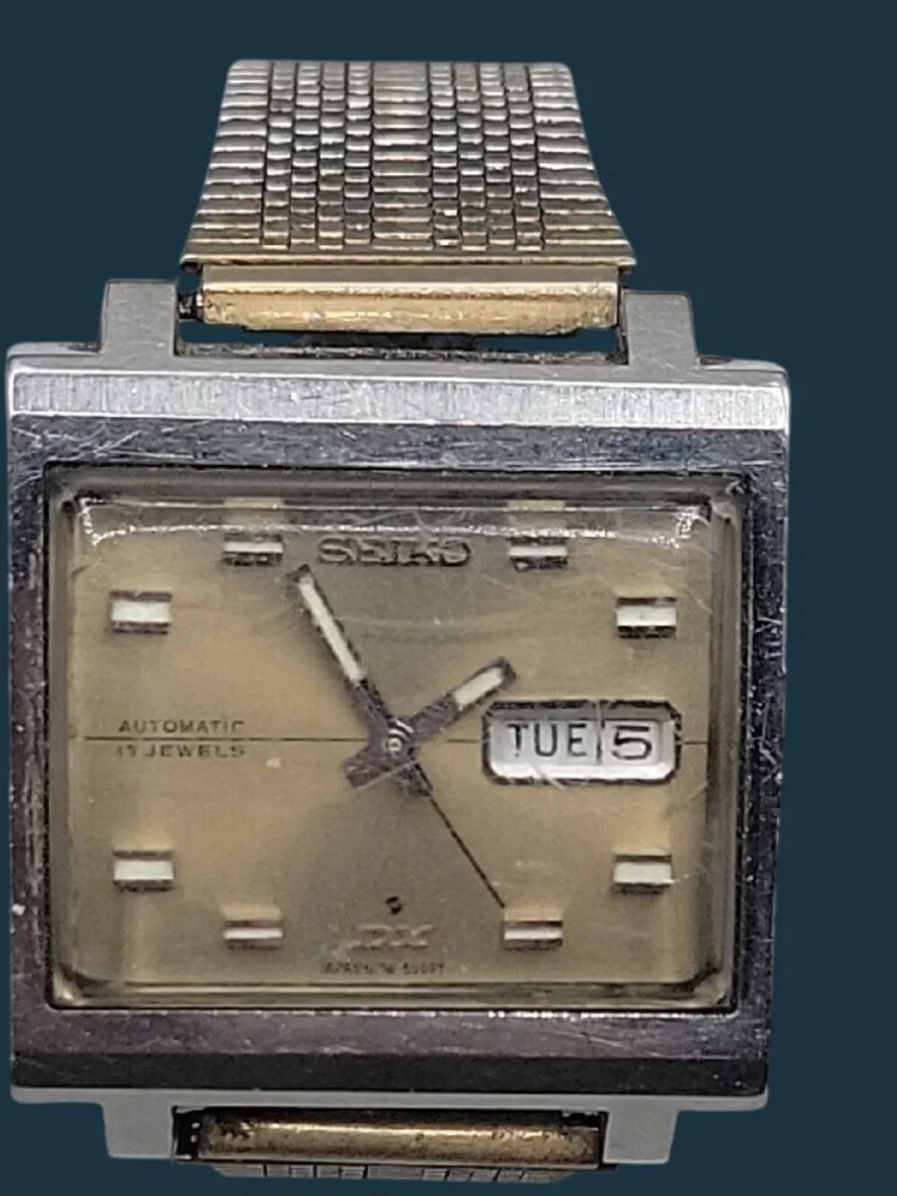 Vintage 1969 Seiko DX 6106-5009 Automatic TV Screen Watch Runs 17J Rare